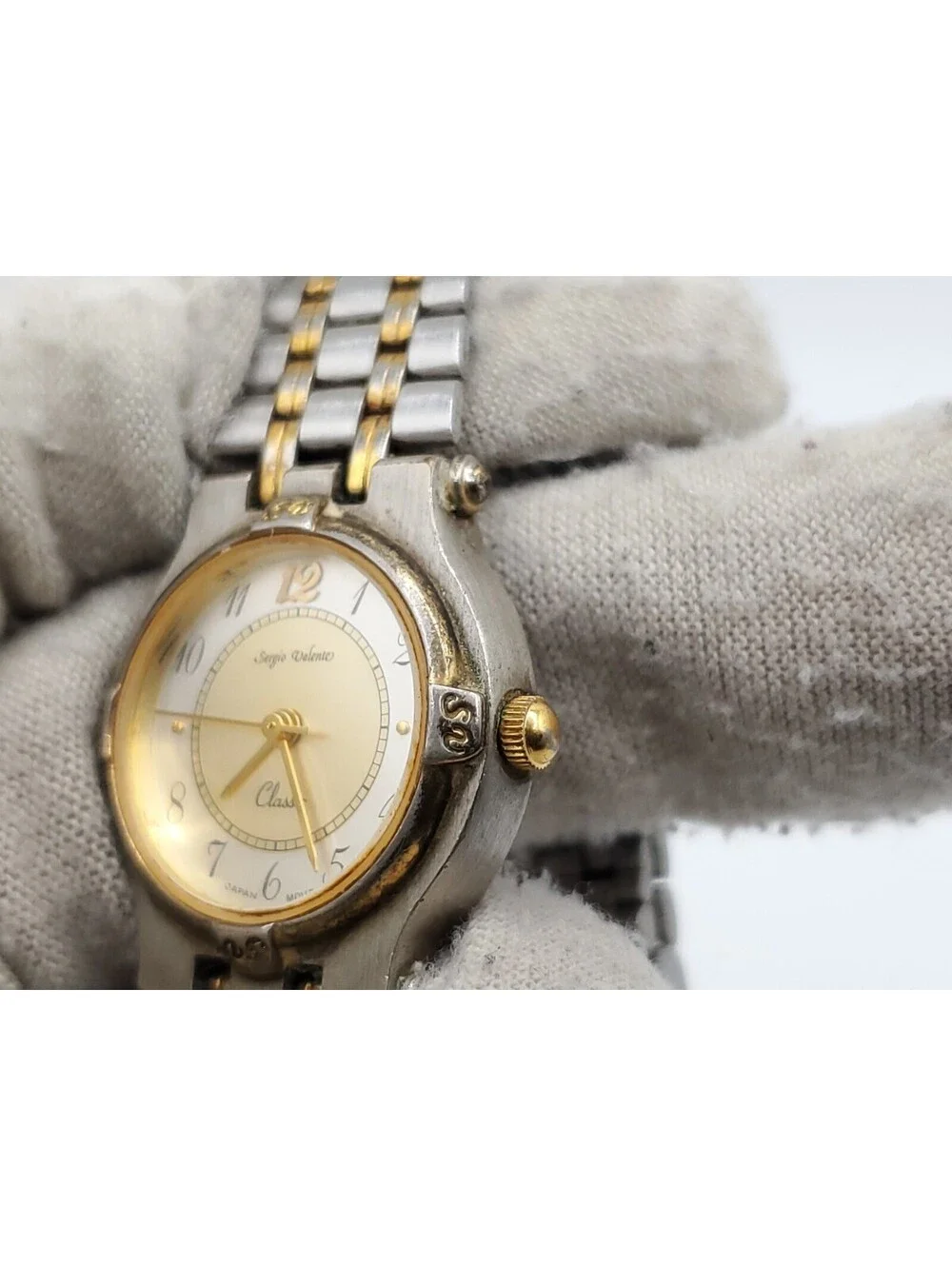 Sergio Valente Classic Quartz Watch Women New Battery Two Tone Adjustable 23mm